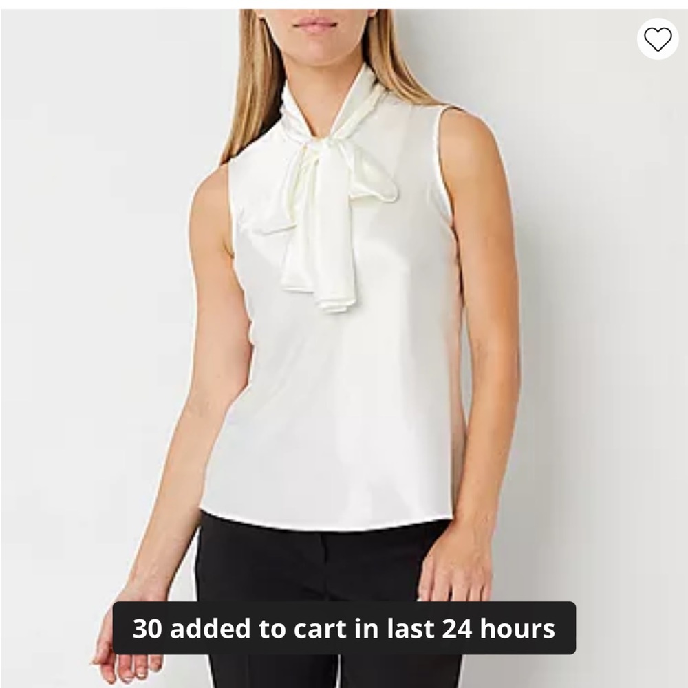 Ivory bow sleeveless blouse